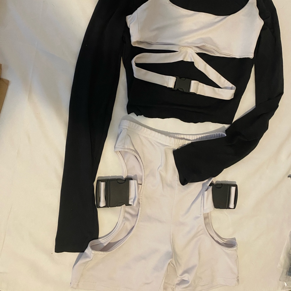 Black and White Harness Top